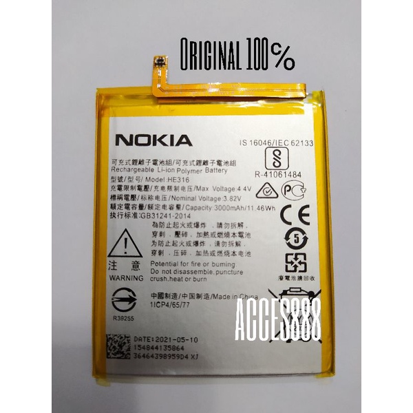 Baterai Nokia 6 TA1000 TA1021 HE316 Original