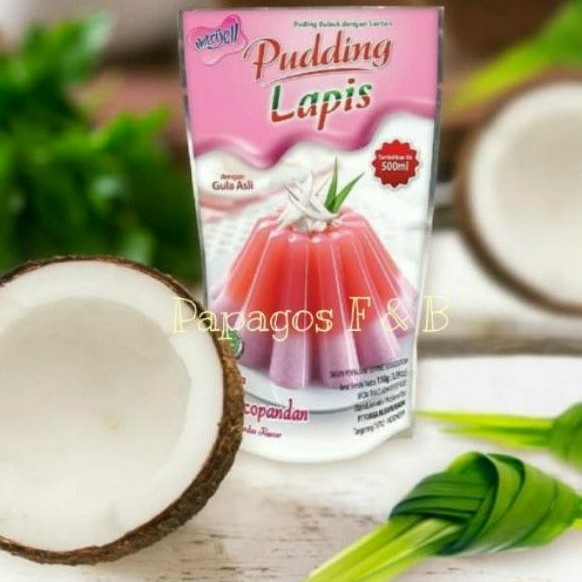 

Pudding Puding Lapis Nutrijell rasa Gula Jawa dan Coco Pandan