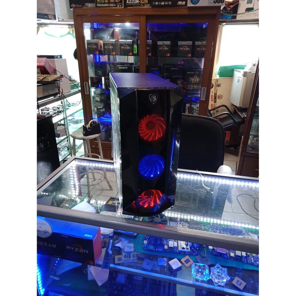CPU PC RAKITAN GAMING AMD RYZEN 3 1200 RAM 8GB PAKET LED 20INCH