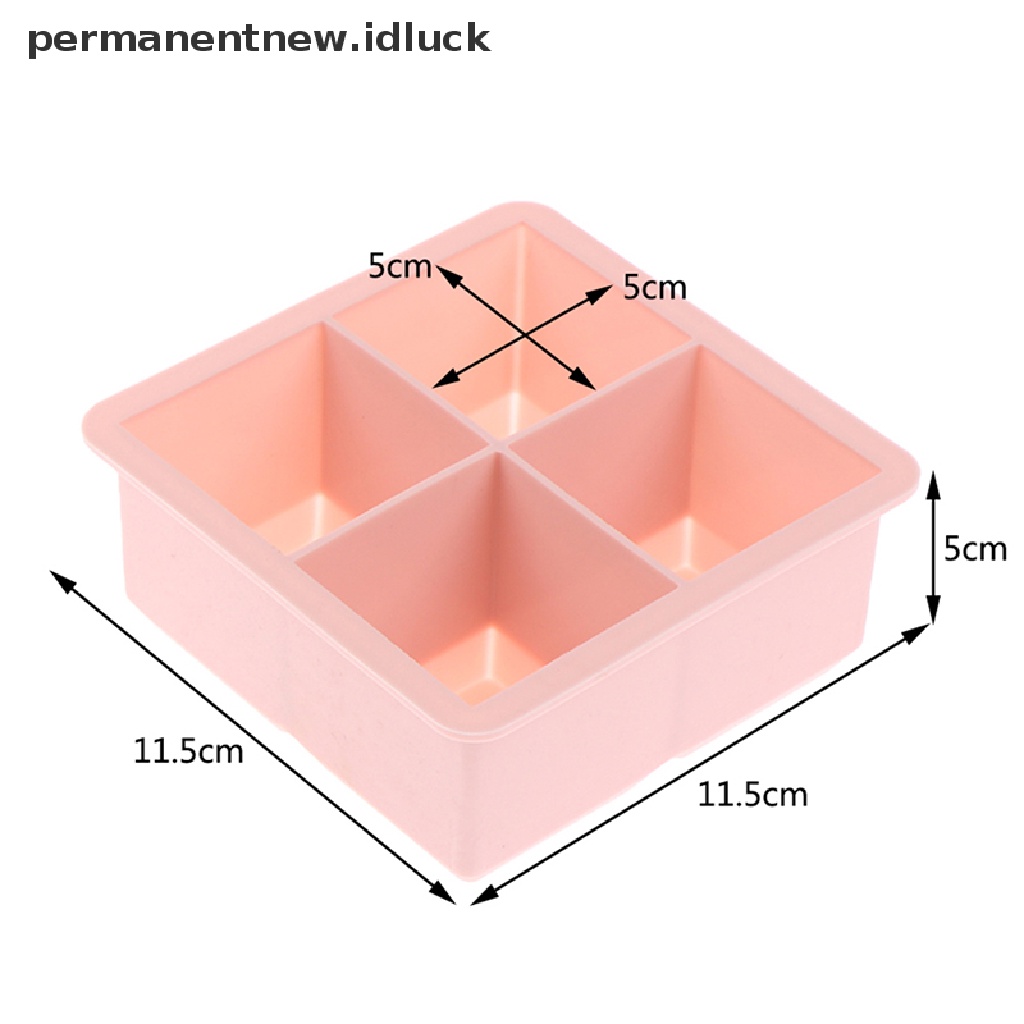 Baki Cetakan Pembuat Es Bentuk Persegi Besar Bahan Silikon Food Grade