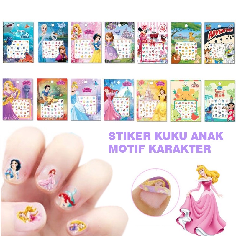 ☛TK☚ R476 Stiker kuku anak, Finger nail airt anak, Sticker kuku karakter lucu anak