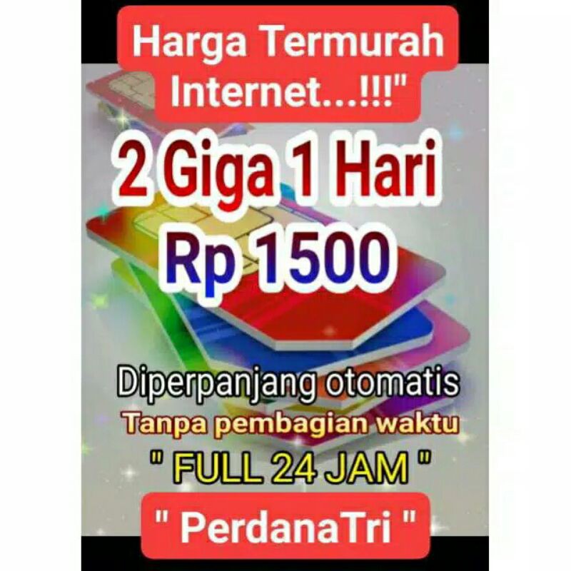 Kartu Sakti 3 2GB 1 Hari 1500