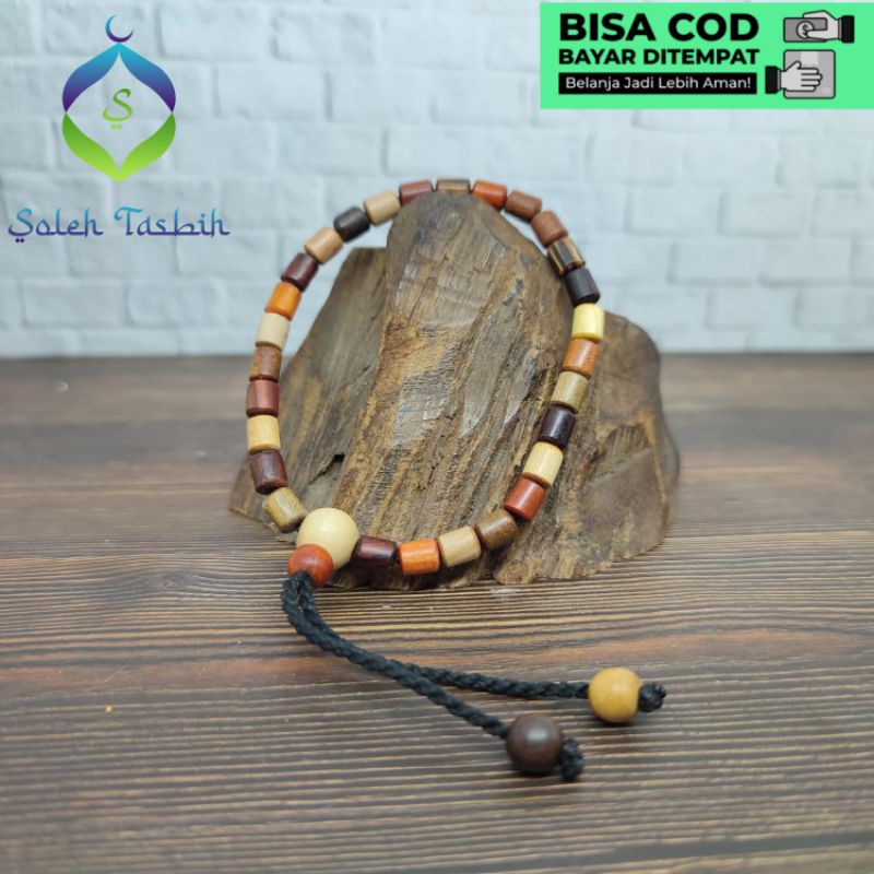 Gelang Kombinasi 20 kayu Bertuah Nusantara_Motif Tabung