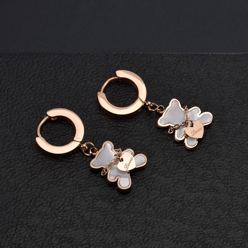 Anting hoop beruang love anti karat