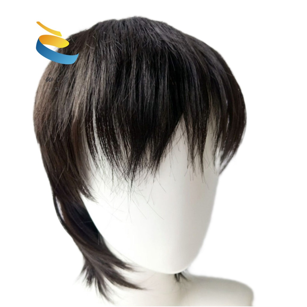 Stok produk cukup, pengiriman hari yang samaMullet Kepala Wig Pria Versi Korea Tampan Rambut Pendek 