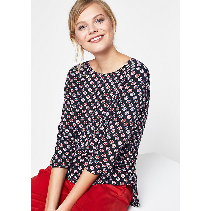 Comma Patterned Blouse - Blue AOP