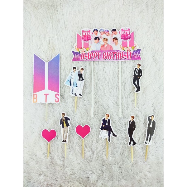 cake topper/topper kue BTS/hiasan kue BTS XTRA