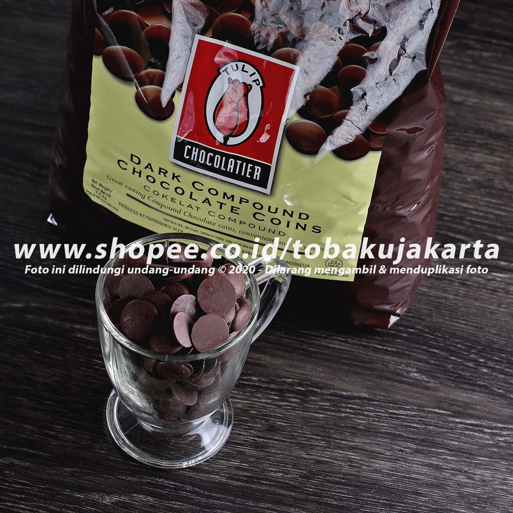 

Tulip Dark Compound Chocolate Coin 250gr Cokelat Coklat Baking Coin