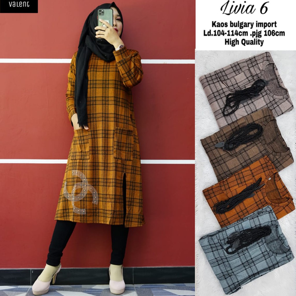  TUNIK  LIVIAN BAJU  ATASAN WANITA REMAJA TUNIK  TRENDY 