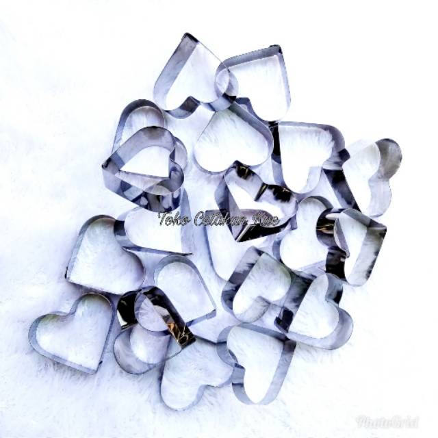 Cetakan kue kacang bentuk love stainless isi 20 pcs cetakan kue kering nastar