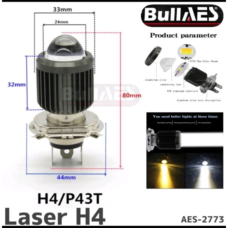 Lampu LED 2 Warna H4