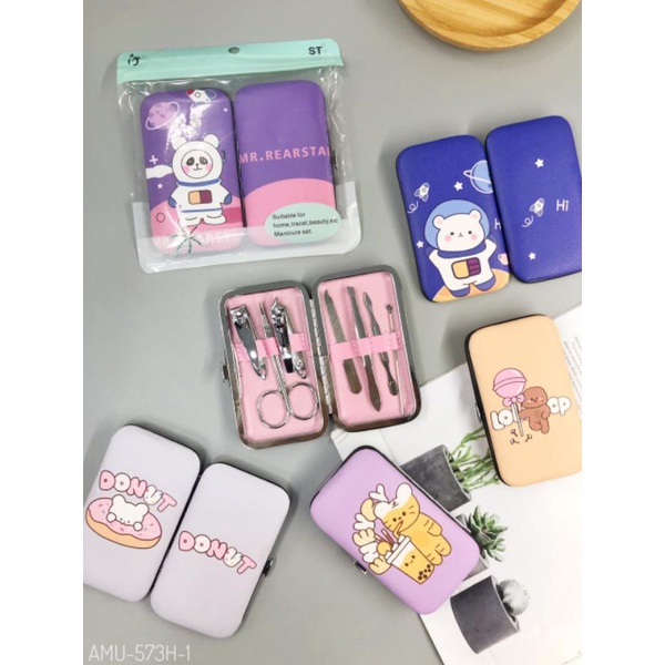 Set Alat Manicure Pedicure Kuku Dengan Case Lucu