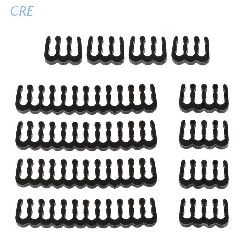 Cre 12pcs / Set Sisir / Klem / Klip / Penjepit Kabel Bahan Pp Warna Hitam Untuk 2.5-3.0mm / 6 / 8 / 24 Pin