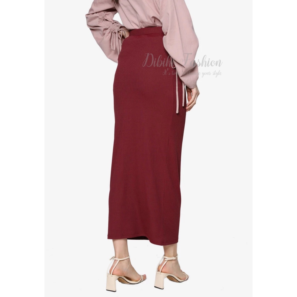 Rok Span Rajut  Rok Rajut Panjang Rok Span Knitted Panjang Rok Panjang Polos Rok Hitam Polos Rok Kerja Wanita-6