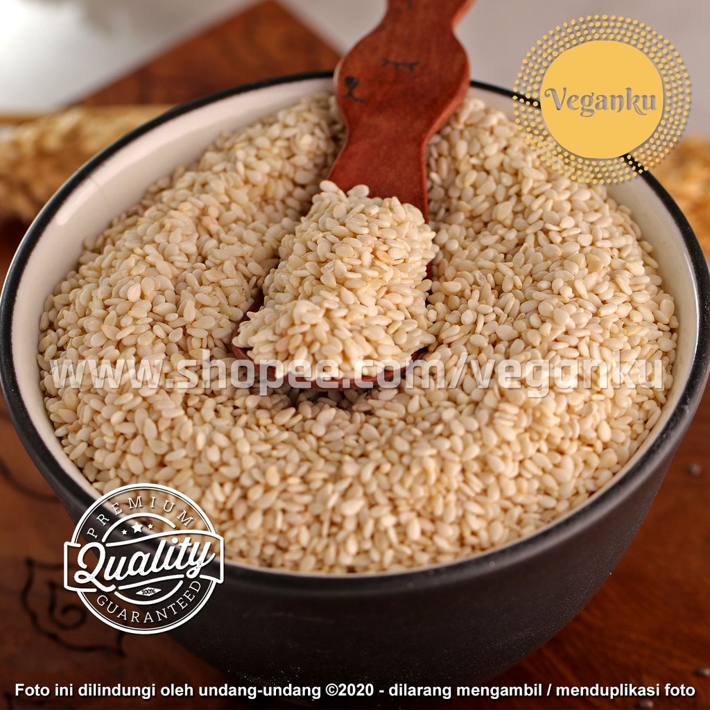 

Veganku - White Sesame 250gr Biji WIJEN PUTIH Mentah Organik Premium