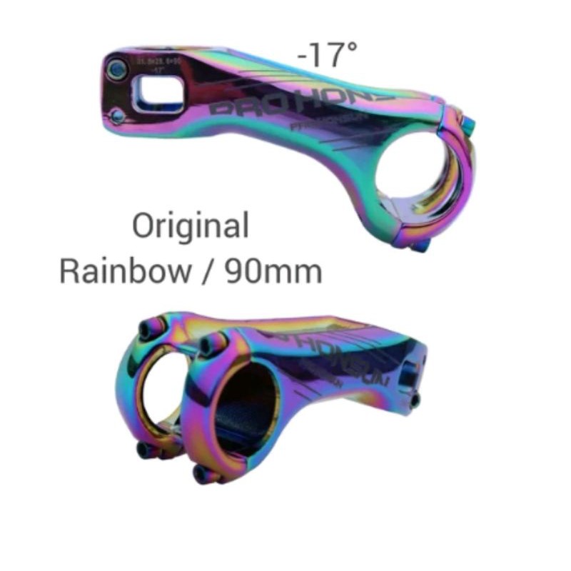 Stem Pro Honsun Rainbow Pelangi 90mm Full Color . MTB XC 9cm 90 mm Angle 17 Derajat Alloy Alumunium