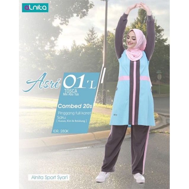 Setelan Baju Olahraga Wanita Asri 09 S Alnita Nibras Combed 20s