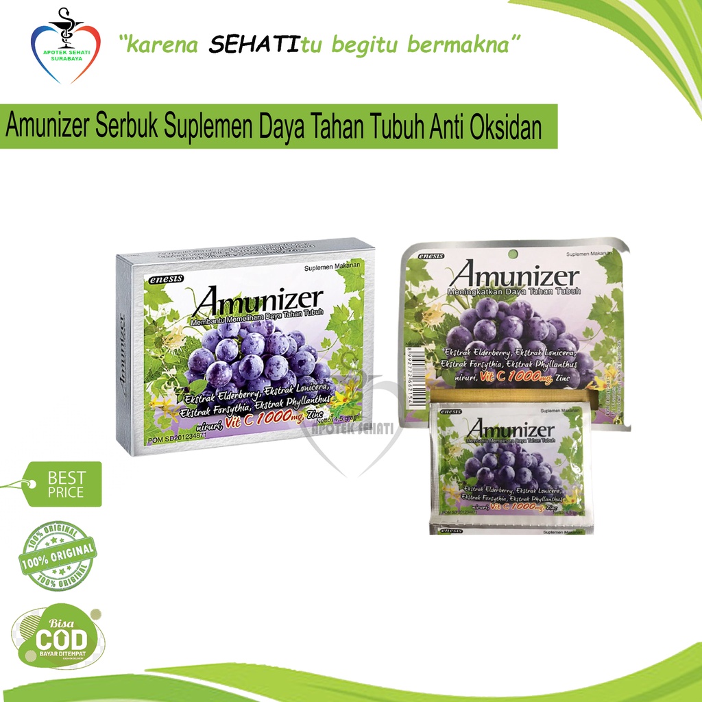 Amunizer Serbuk Vitamin C Zinc Ekstrak Buah Elderberry Ammunizer