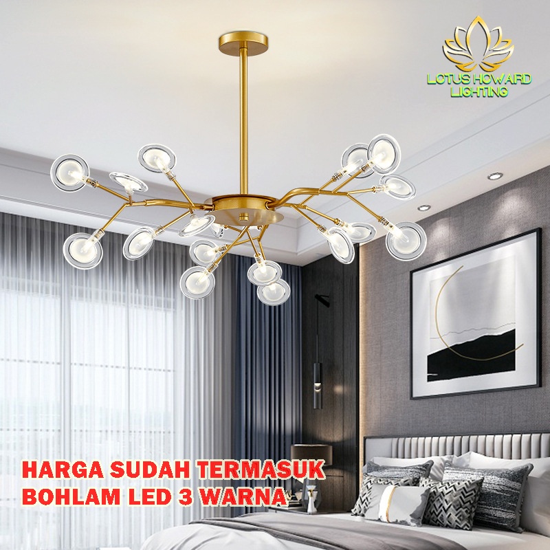 LAMPU GANTUNG FIREFLY LED 3 WARNA LH9599-18 HEAD / LAMPU KUNANG KUNANG