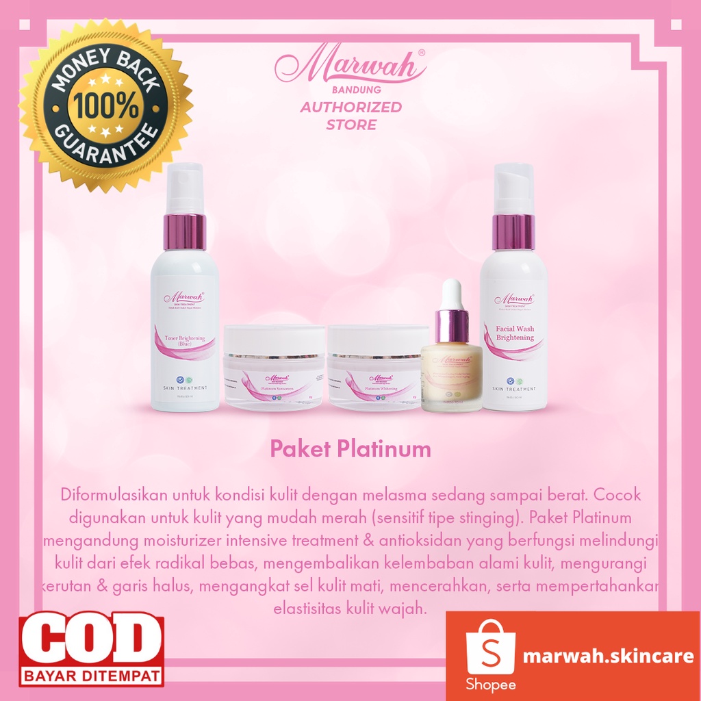 Marwah Skincare Platinum Paket Anti Aging, Flek dan