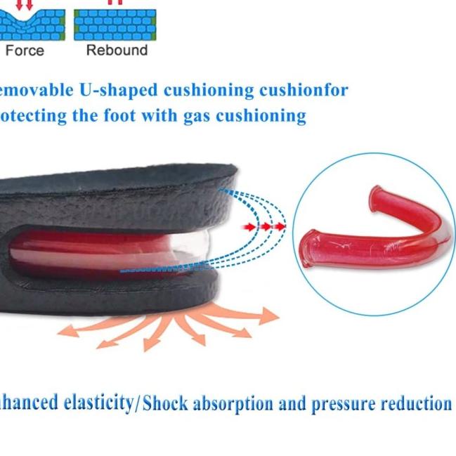 ❊ INSOLE PENINGGI BADAN SOL PENINGGI BADAN INSTANT INSOLE SEPATU - Hitam ➬