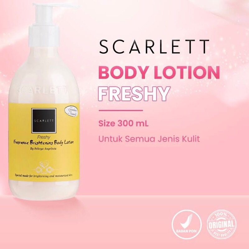 Jual SCARLETT Whitening Body Lotion FRESHY 300 ml Shopee Indonesia