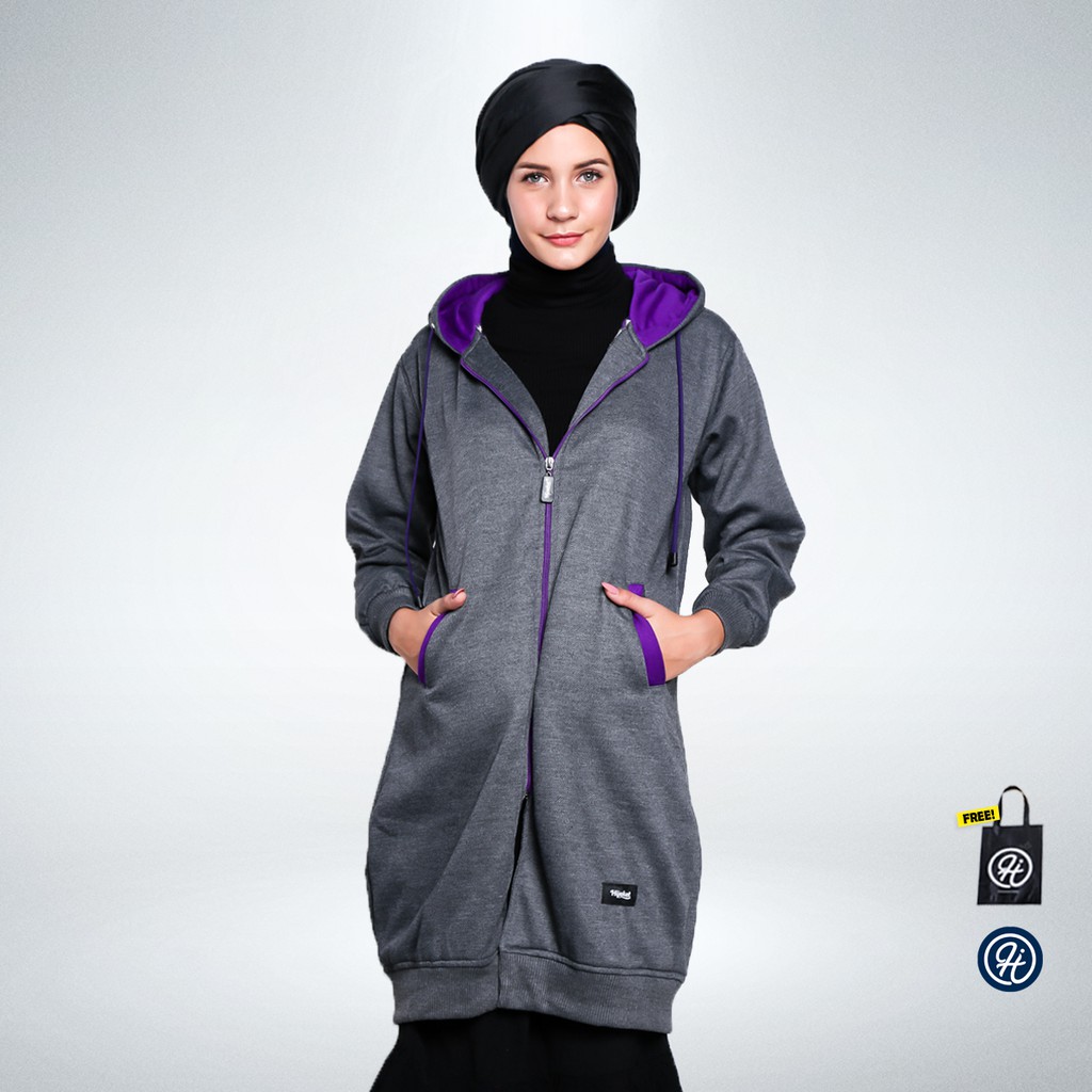 Hijacket® Basic Misty | Original | Jaket Hoodie Wanita Premium Fleece-MISTY X PURPLE