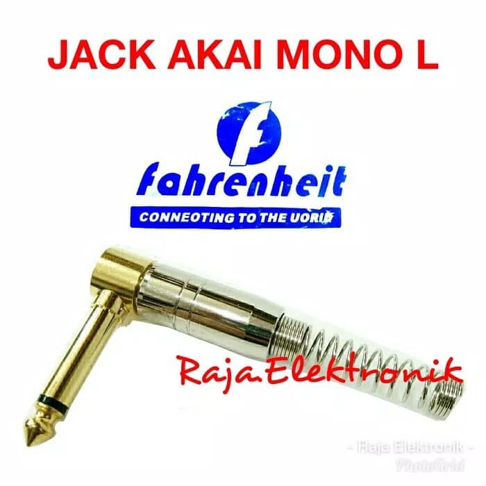 Jack Akai Mono Bengkok 6.35 mm 6.35 mm ( 1/4 Inch )  / Jack L / Jack Gitar / Jack Audio / Fahrenheit