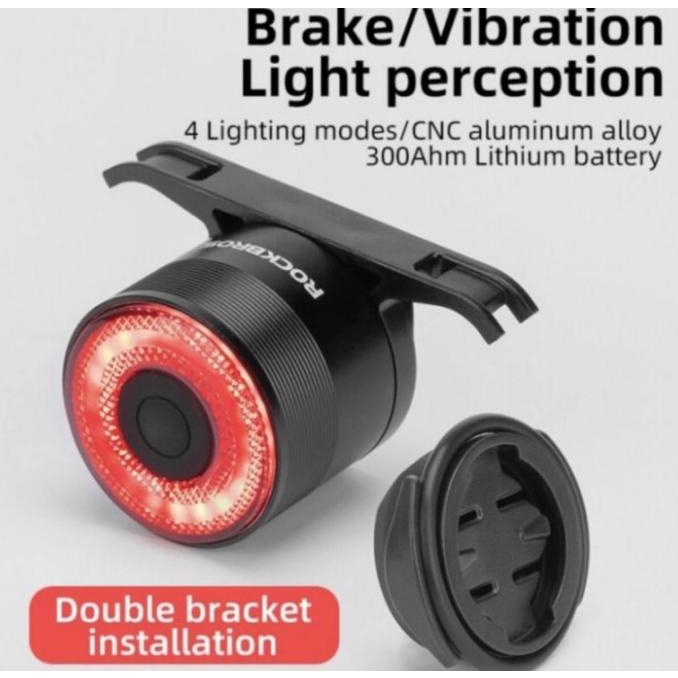 LAMPU SEPEDA BELAKANG ROCKBROS Q3 SMART LIGHT TAIL REAR BRAKE SENSOR