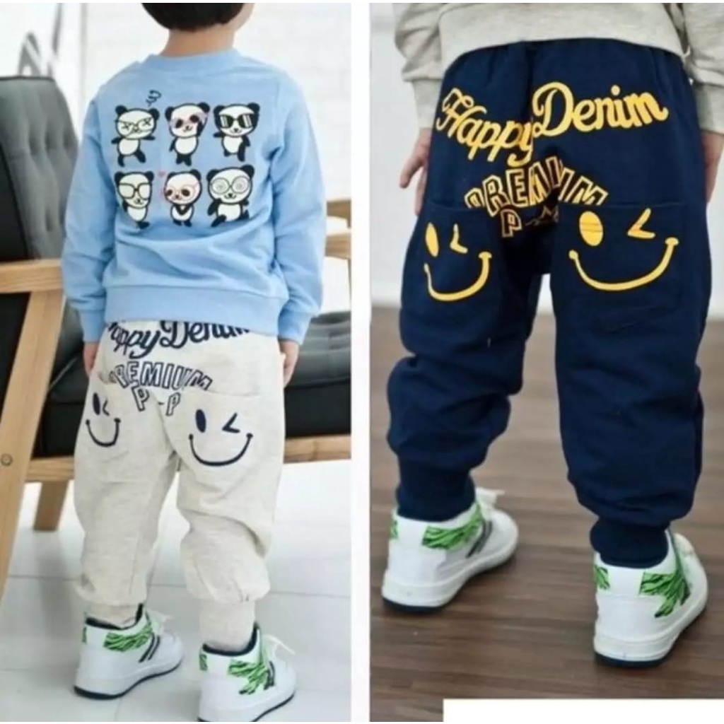 CELANA JOGGER ANAK CELANA ANAK HAPPY SMEAL  ANAK 1-5 TAHUN BAWAHAN ANAK CELANA ANAK LAKI LAKI