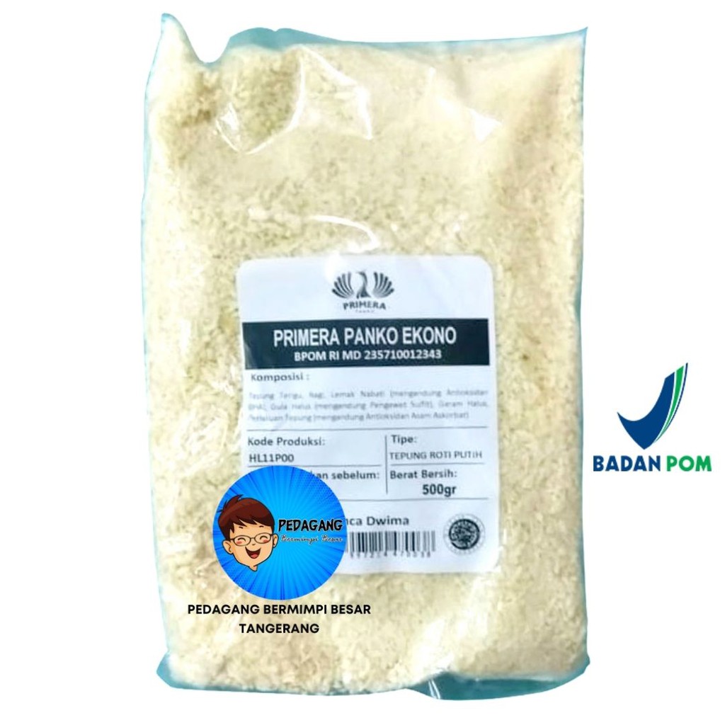 

Tepung Panko Premium 500gr / Primera Panko Ekono 500 gr / Roti Panir Putih / Bread Crums