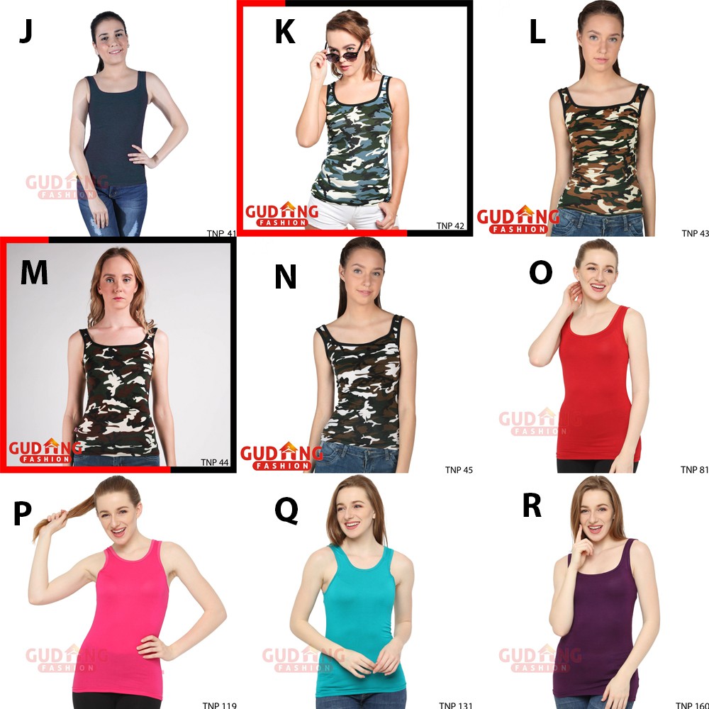 Tank Top Spandek Tali Besar Dalaman Wanita - Banyak Pilihan Warna (COMB)