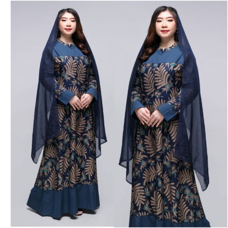 Gamis Batik Jumbo 4L-5L Long Dress Muslim Big Size Modern Atr-B