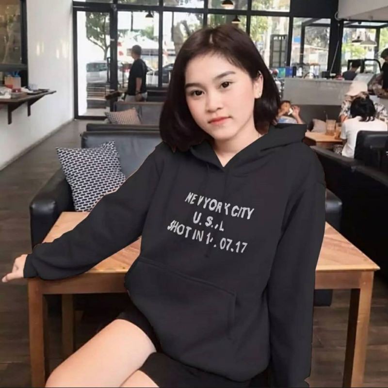 COD- NEW YORK CITY Sweater Fleece Asli / Hoodie Wanita Terkini /  SWEATER CEWE TERMURAH-3