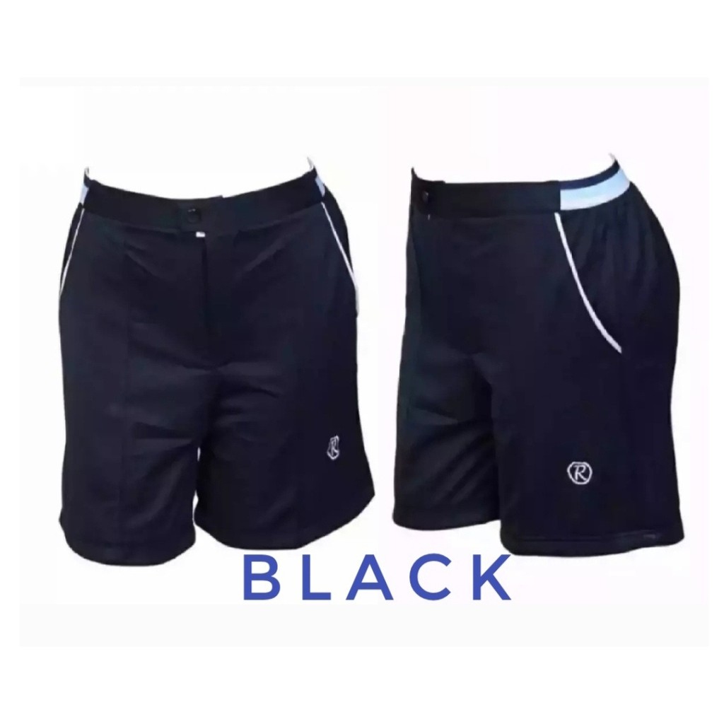 CELANA PUTIH POLOS TES AKADEMI-CELANA OLAHRAGA TENIS RINGGO PUTIH POLOS BERKANTONG-HITAM