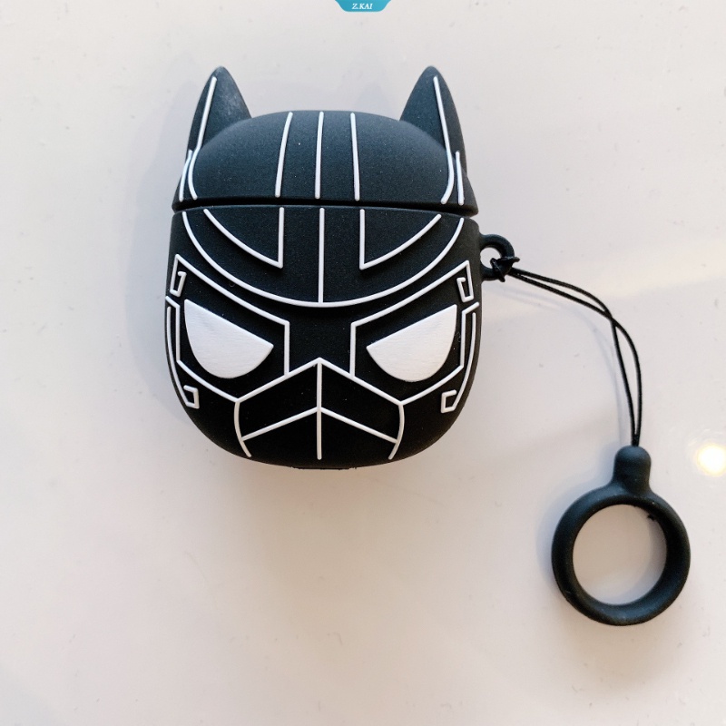 Casing Soft Case Silikon Motif Iron Man / Batman Untuk AirPods 1 / 2 / 3 pro