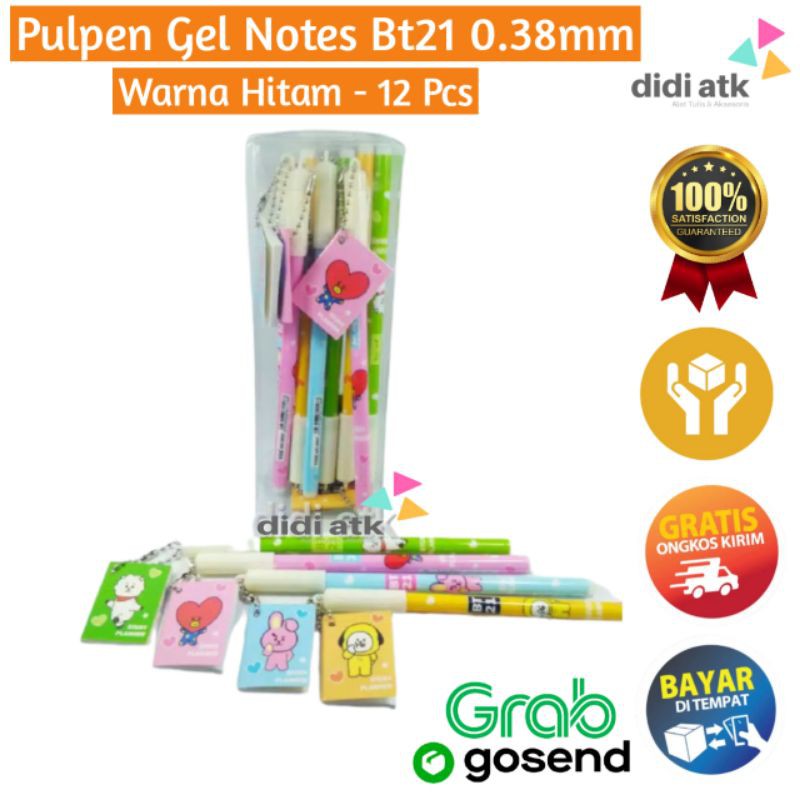

Pulpen Pena Gel Notes BT21 / Pen Jel Bts 0.38mm 12 Pcs