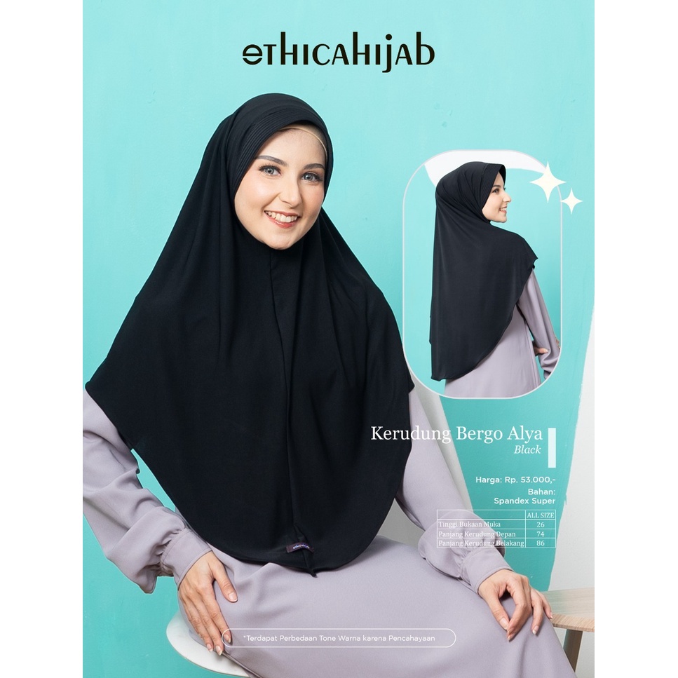 Cod Busana Muslim Bergo Ethica  Kerudung Bergo Alya Termurah Best Seller