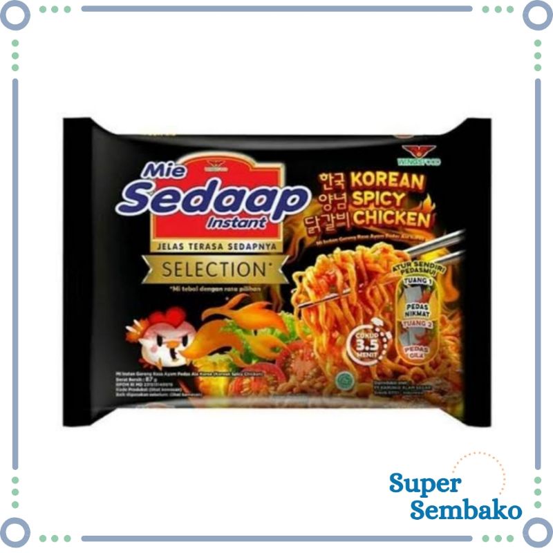 MIE SEDAAP INSTAN RASA KOREAN SPICY CHICKEN PEDAS 87gr