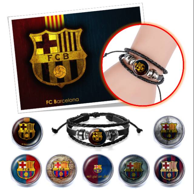 GELANG CUSTOM TEMA BARCA BARCELONA KULIT MULTILAYER