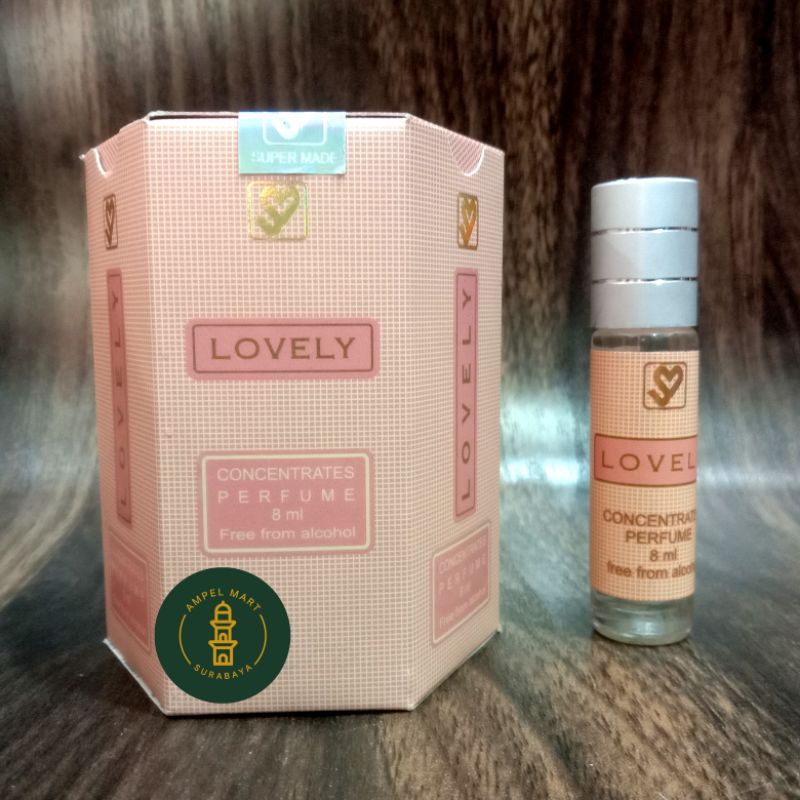 Parfum Lovely Supermade Roll On Satu Box Isi 6 Pcs - Parfum Supermade Non Alkohol