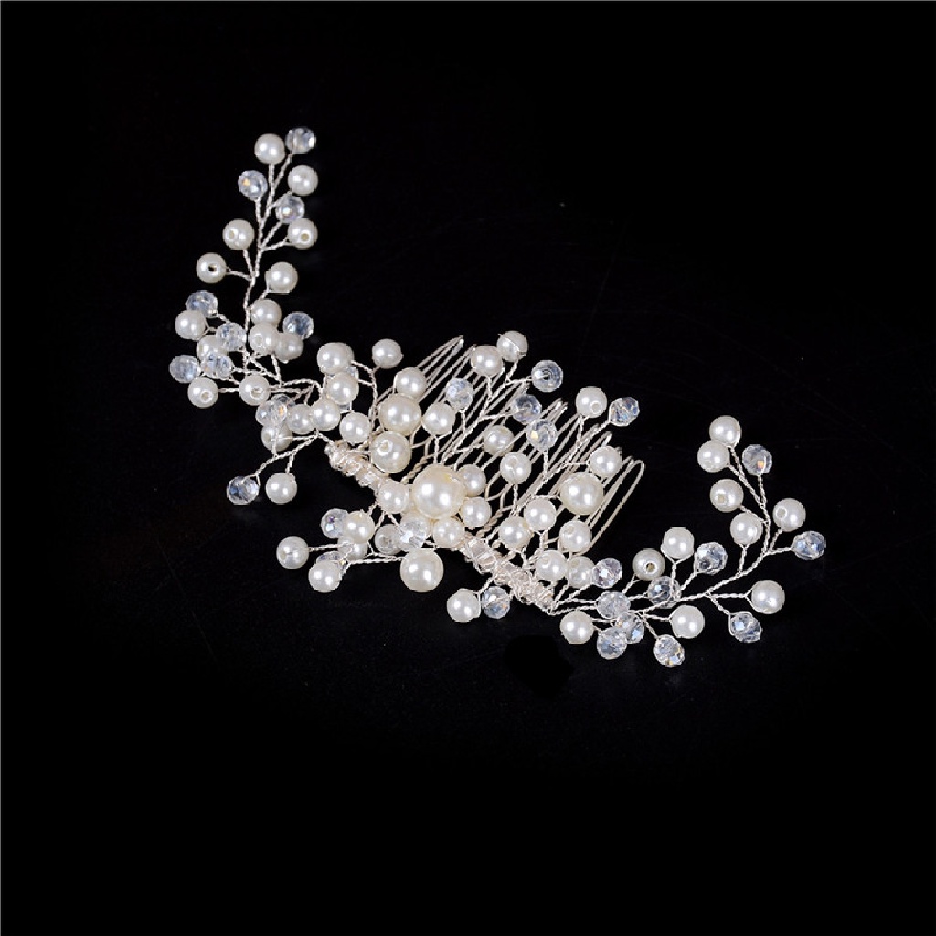 [HeavenDenotation] Bride Bridal Hair Comb Wedding Headwear Pearl Women Jewelry Hair Accessories