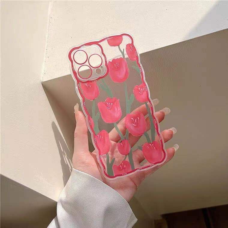 Case Pelindung Desain Mawar Bening Untuk IPhone 13 / 12 Pro Max / 11 / XS / XR / X / 8 / 7 / 6 Plus Mini