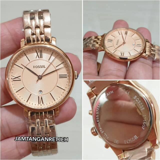 JAM TANGAN WANITA FOSSIL BQ3036 ROSEGOLD KUALITAS ORIGINAL