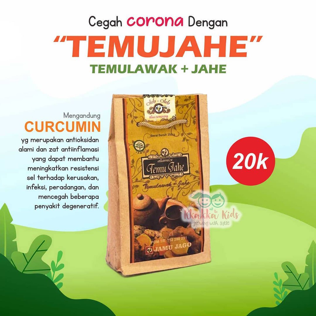 

TEMU JAHE 250gr LANGSUNG SEDUH JAMU JAGO MINUMAN ANTI CORONA PENCEGAH CORONA