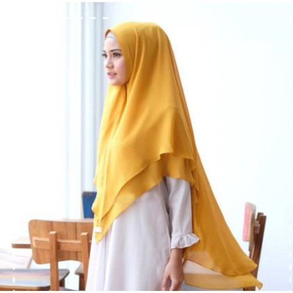 KHIMAR CERUTY BABYDOLL DUA LAYER Khimar Jumbo Hijab Syari Hijab Pinguin