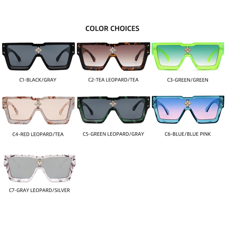 2021 European and American fashion millionaire style big frame one-piece sunglasses for men and women