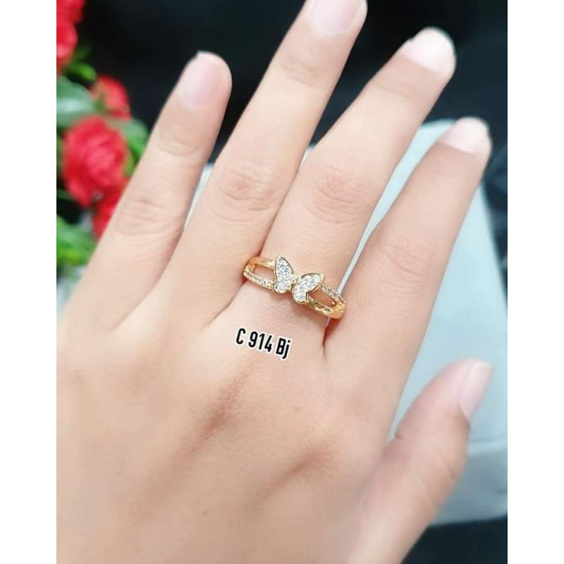 CINCIN XUPING CANTIK PERHIASAN PERMATA LAPIS EMAS
