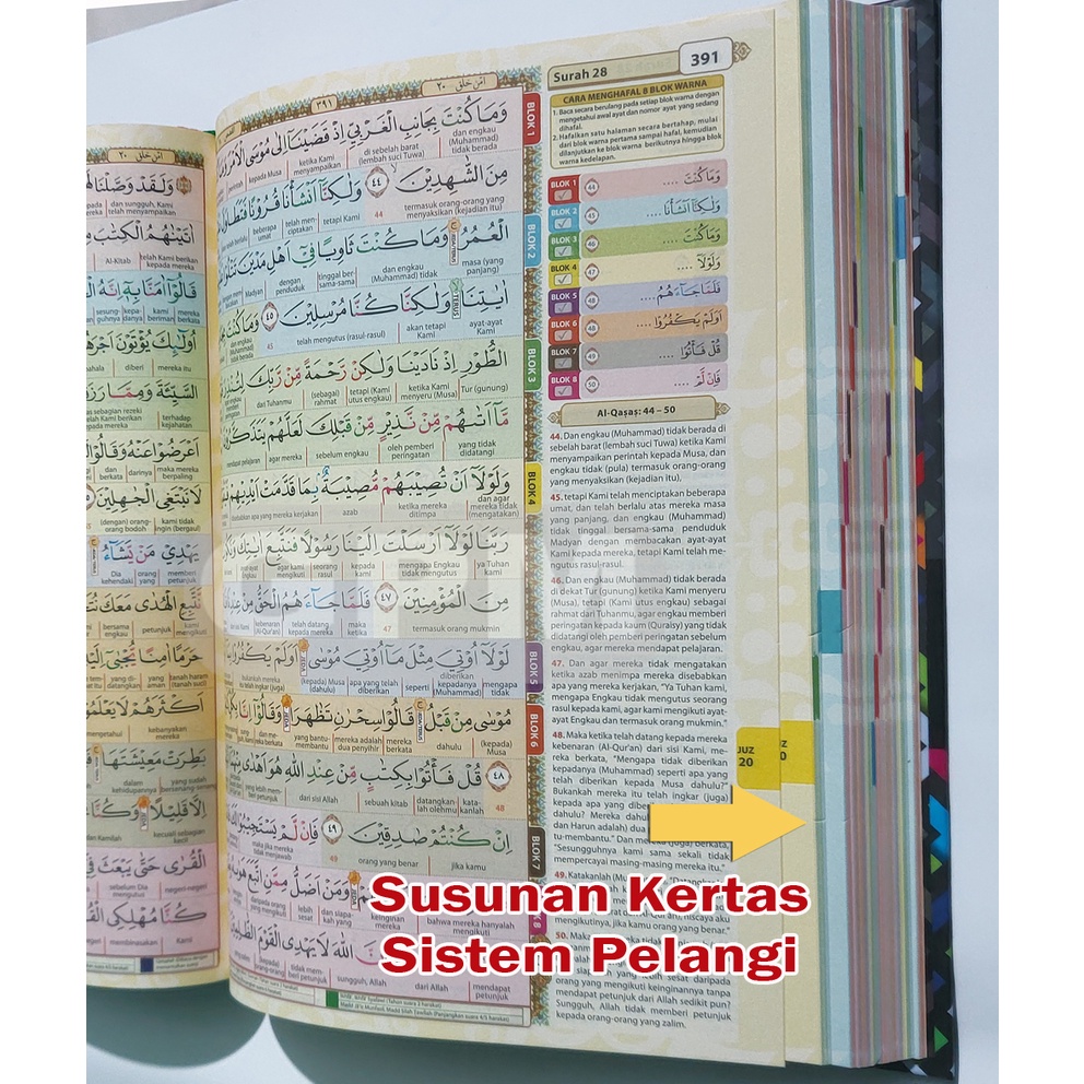 Al-Quran Hafalan Hafazan Tanafus Perkata 8 Blok Warna uk. A5 (Al-Qosbah)