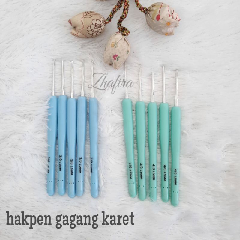 Hakpen karet, hakpen gagang karet, hakpen rajut karet